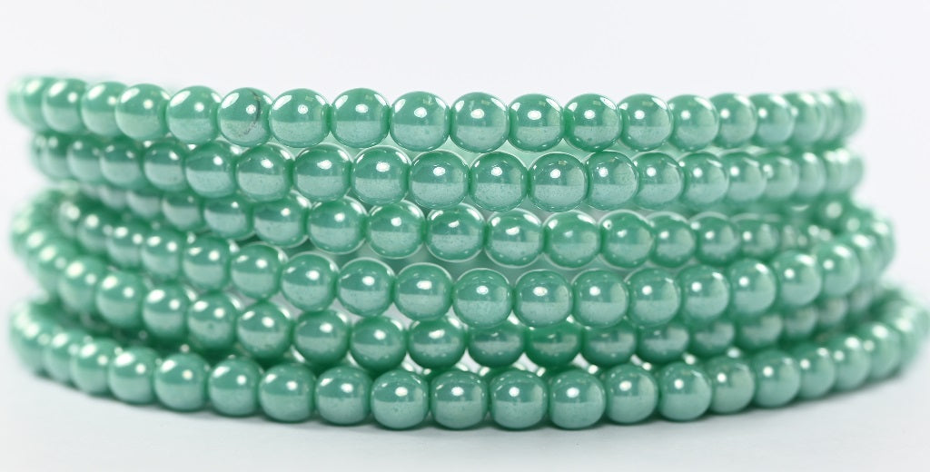 Round Druck Pressed Beads Turquoise Hematite (63130-14400), Glass, Czech Republic