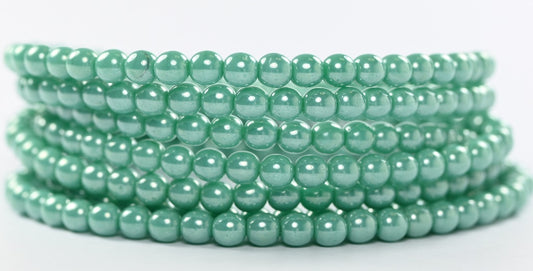 Round Druck Pressed Beads Turquoise Hematite (63130-14400), Glass, Czech Republic