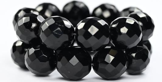 Fire Polished Round Faceted Beads Black (23980), Glass, Czech Republic