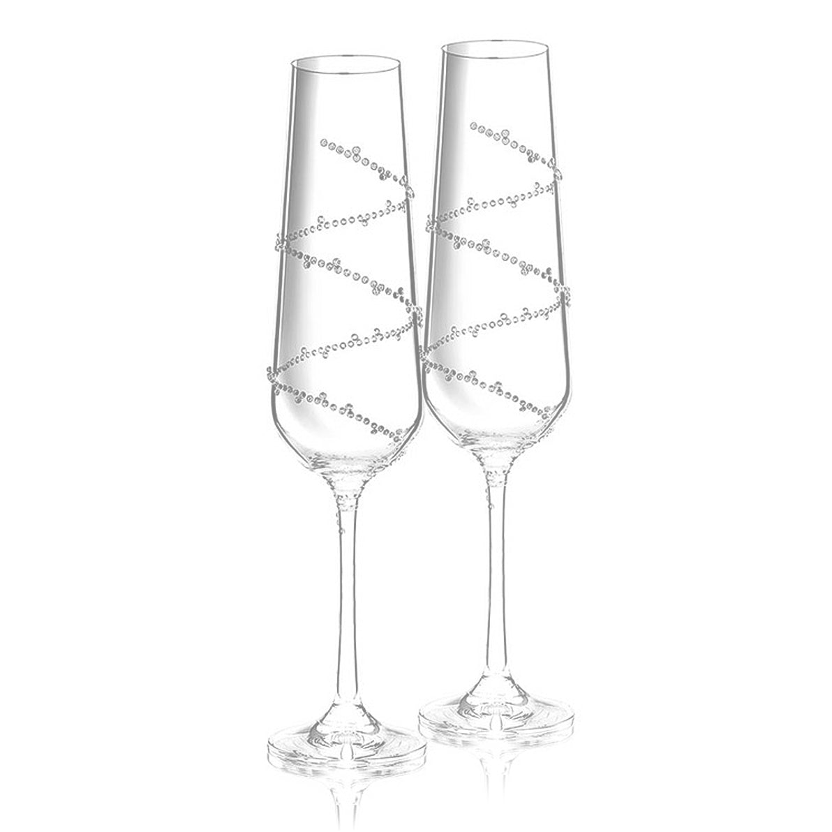 Tschechisches böhmisches Sektglas mit Swarovski-Kristallen verziert 200 ml, Kristall, Tschechische Republik